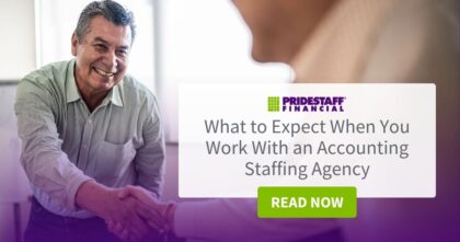 Accounting staffing agency recruiter discussing finance hiring needs with a business leader